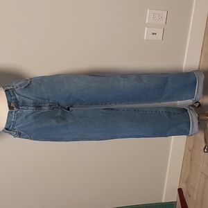 High-waisted straight leg non-stretch jeans size 34x34